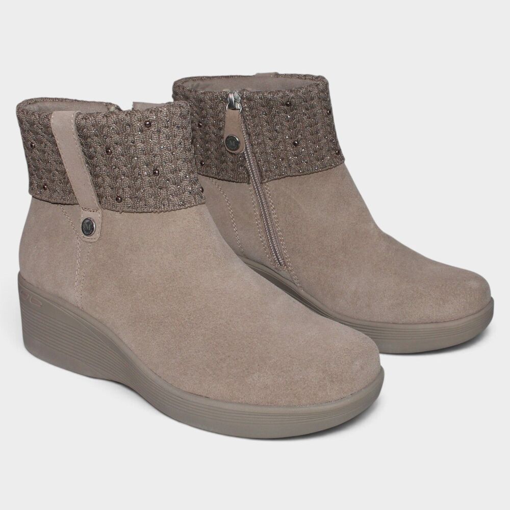 Skechers Martha Stewart Pier-Lite Fall Stunner Suede Boots 8.5 Taupe NWT